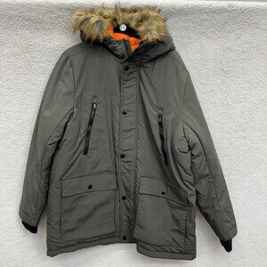 BLEECKER & BROAD Men's Hooded PufferJacket Size Medium Full Zip Coat NEW